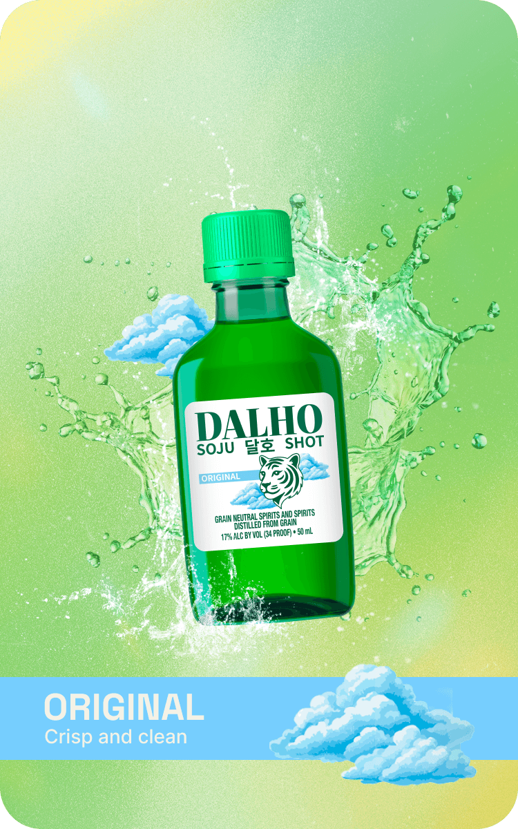 DALHO Original soju shot, 50 mL bottle
